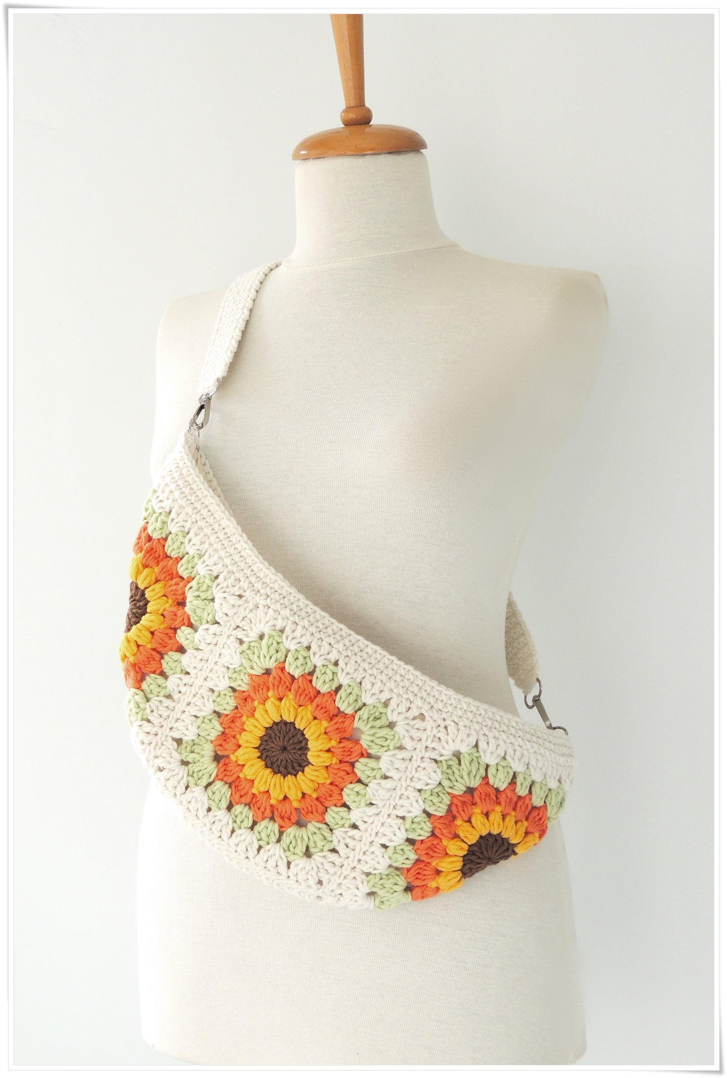 Sunflower Crochet Crossbody Bag, Sling FannyPack