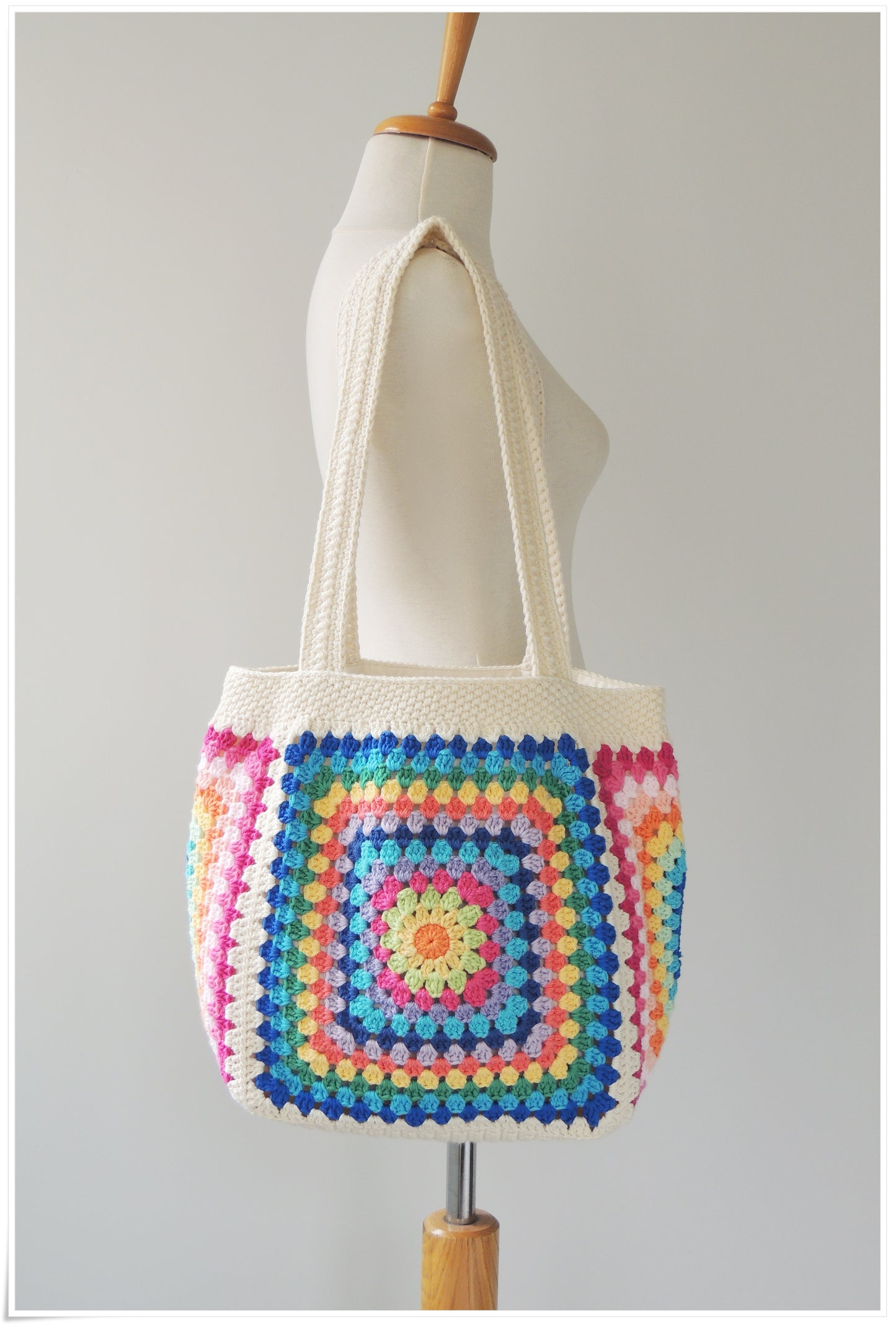 Crochet Granny Square Tote Bag