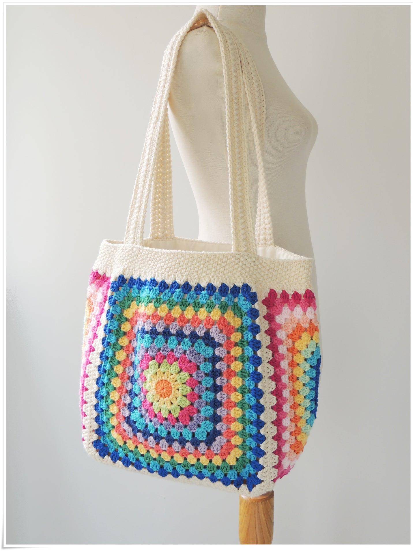Crochet Granny Square Tote Bag