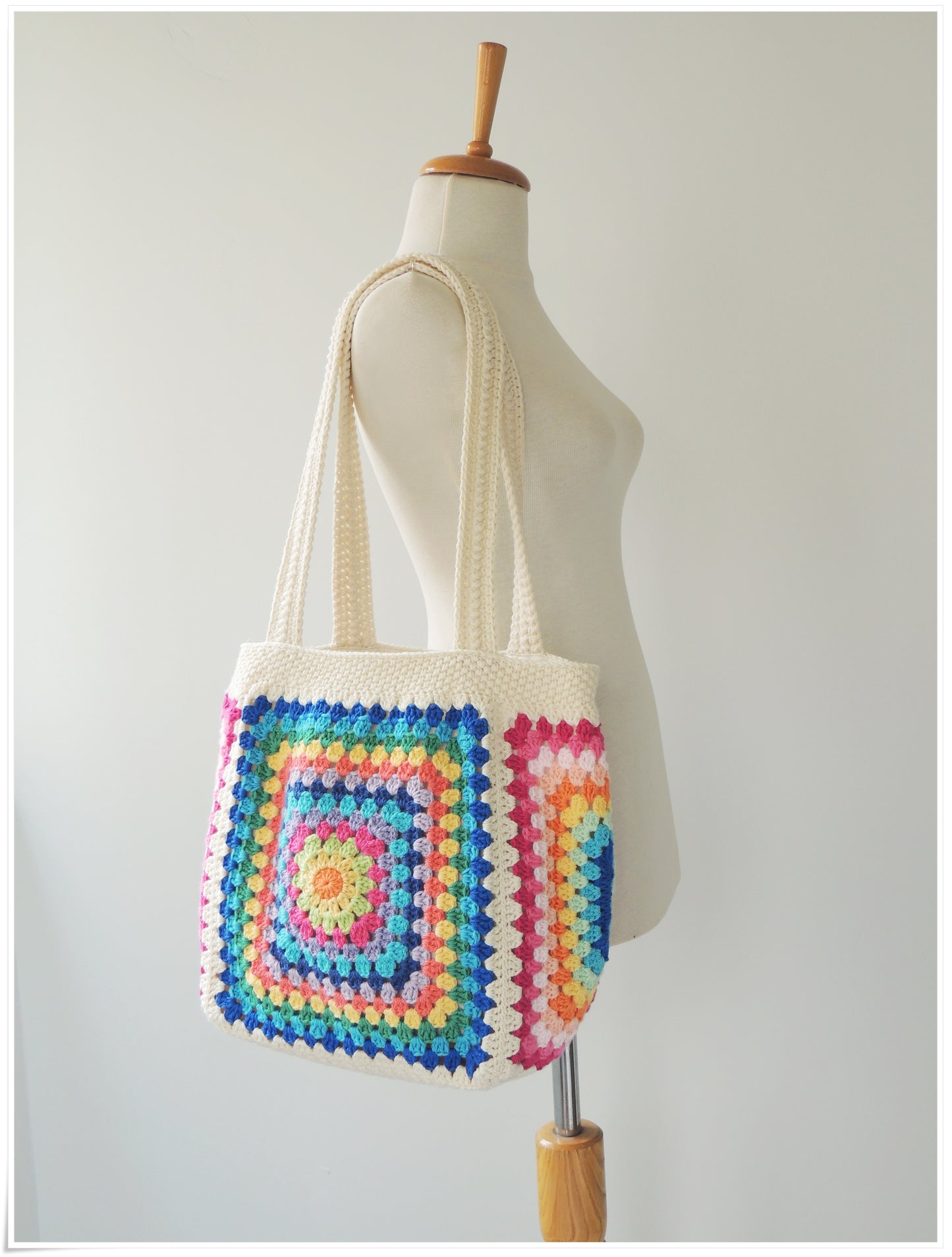 Crochet Granny Square Tote Bag