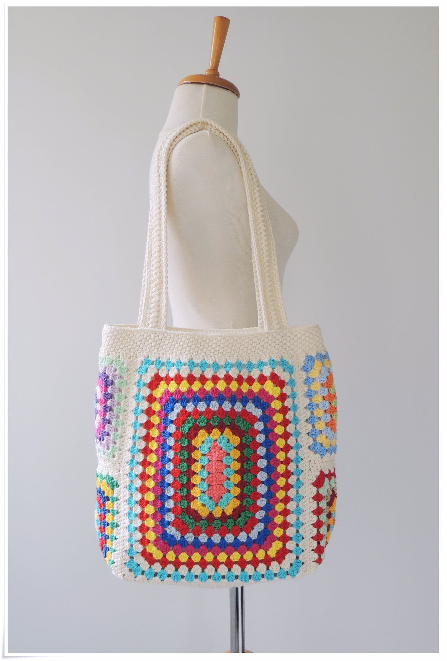 Crochet Granny Square Tote Bag
