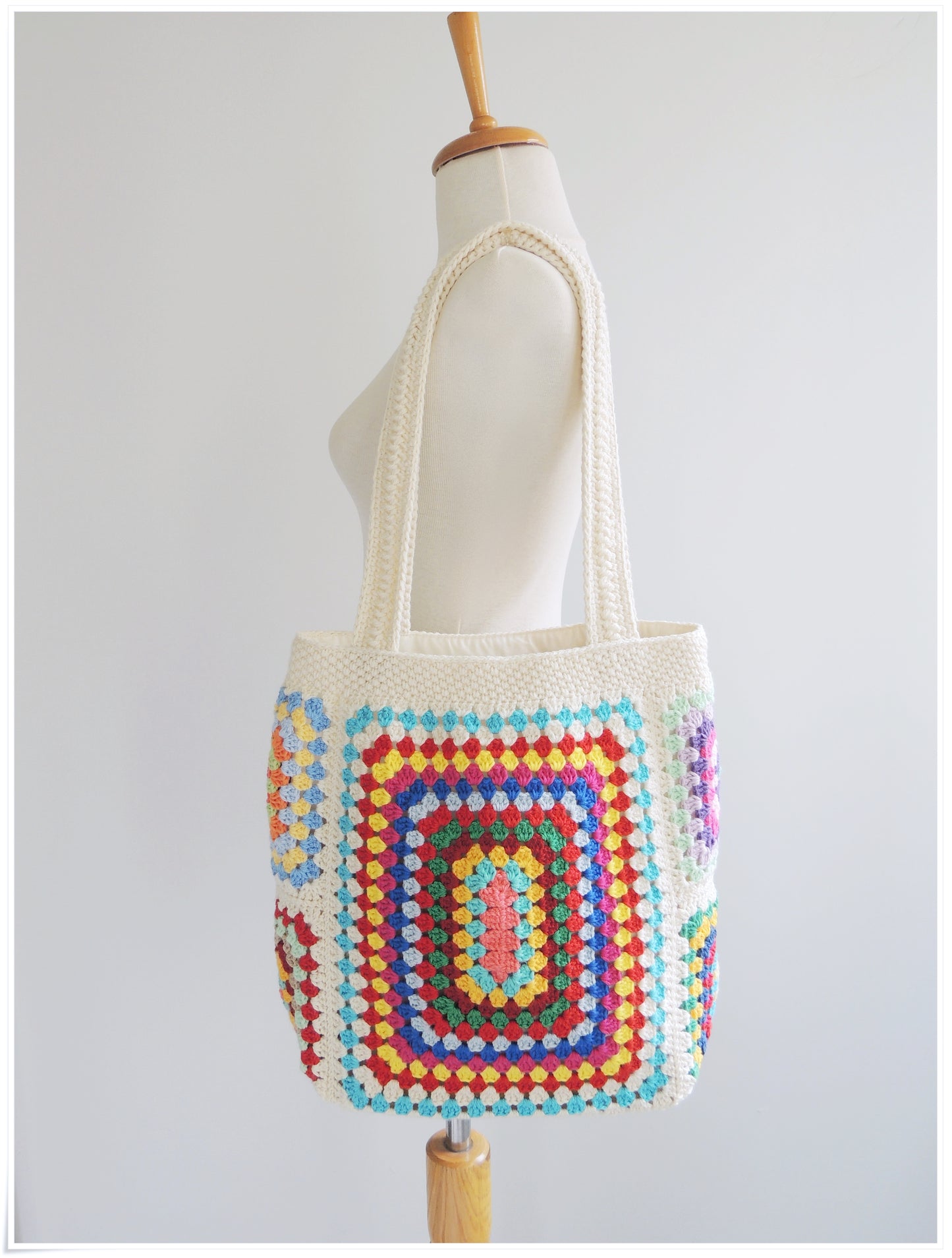Crochet Granny Square Tote Bag