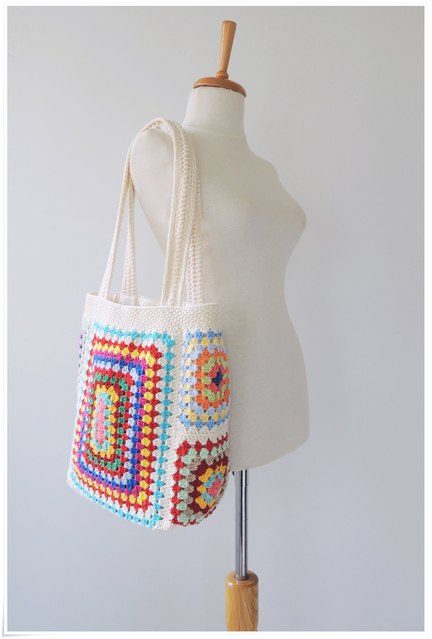 Crochet Granny Square Tote Bag
