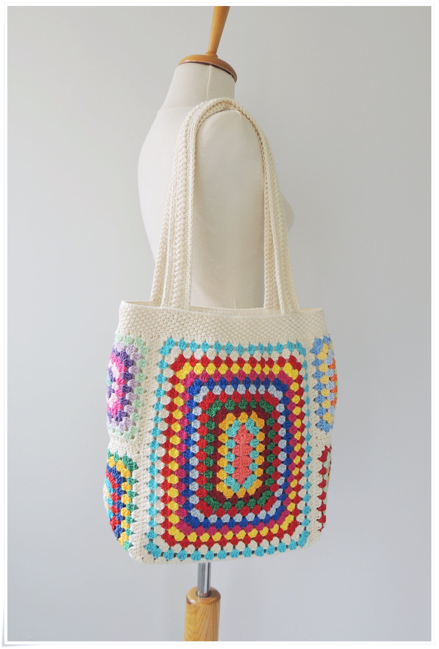 Crochet Granny Square Tote Bag