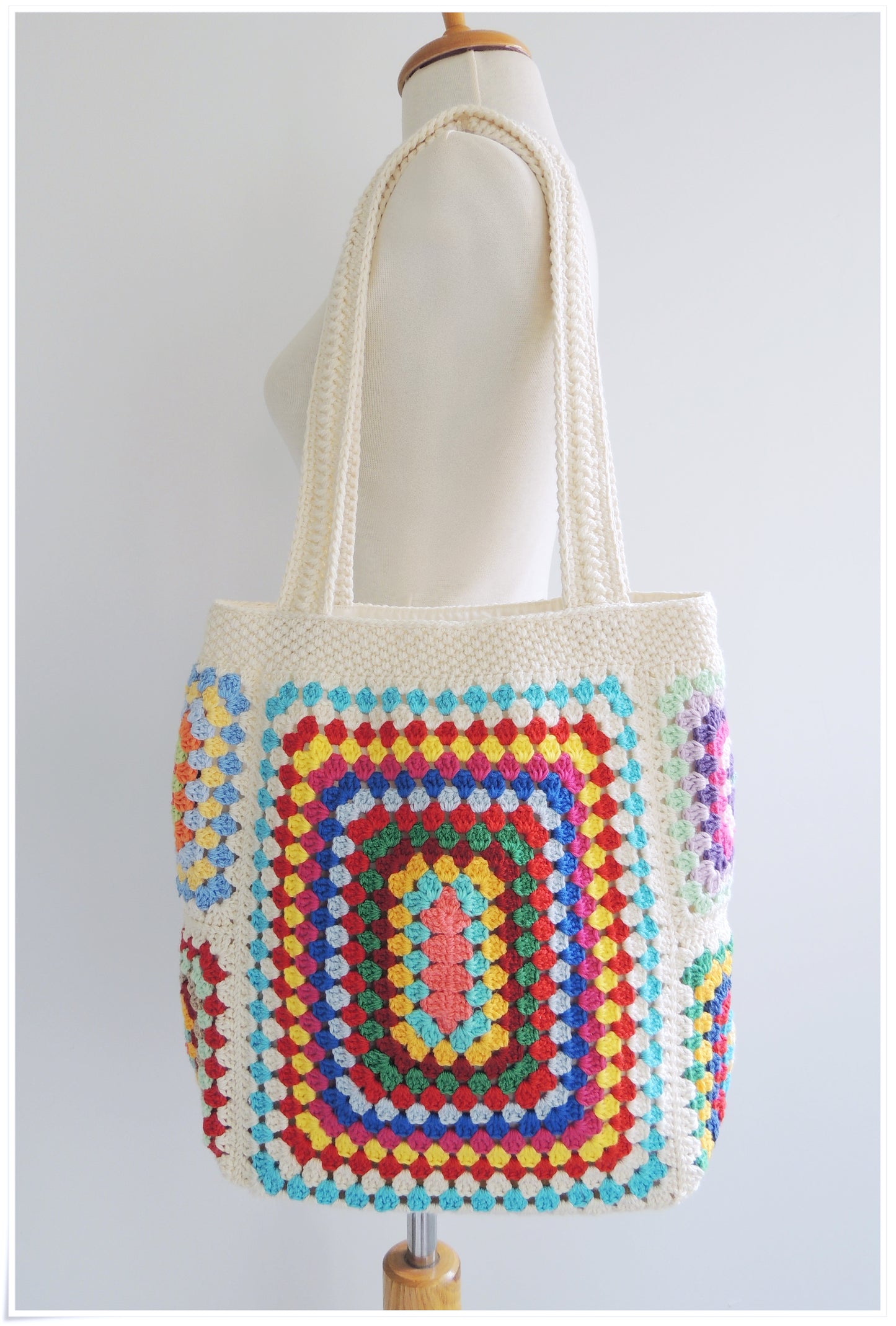 Crochet Granny Square Tote Bag