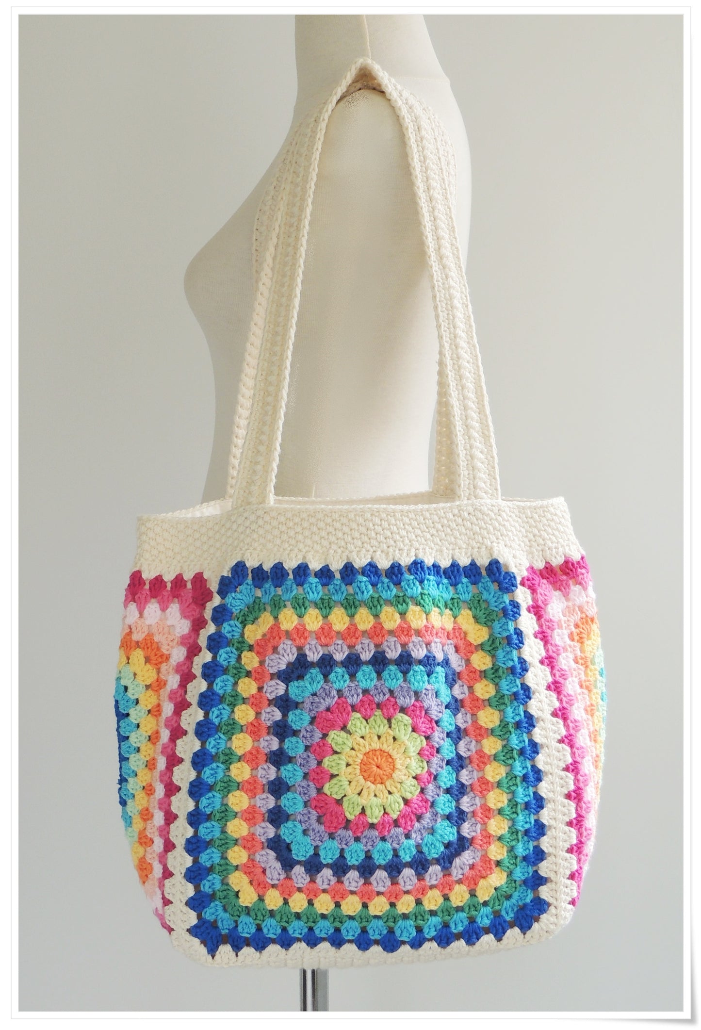 Crochet Granny Square Tote Bag