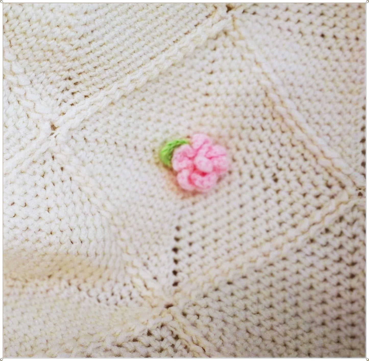 Crochet Baby Girl Blanket With Roses