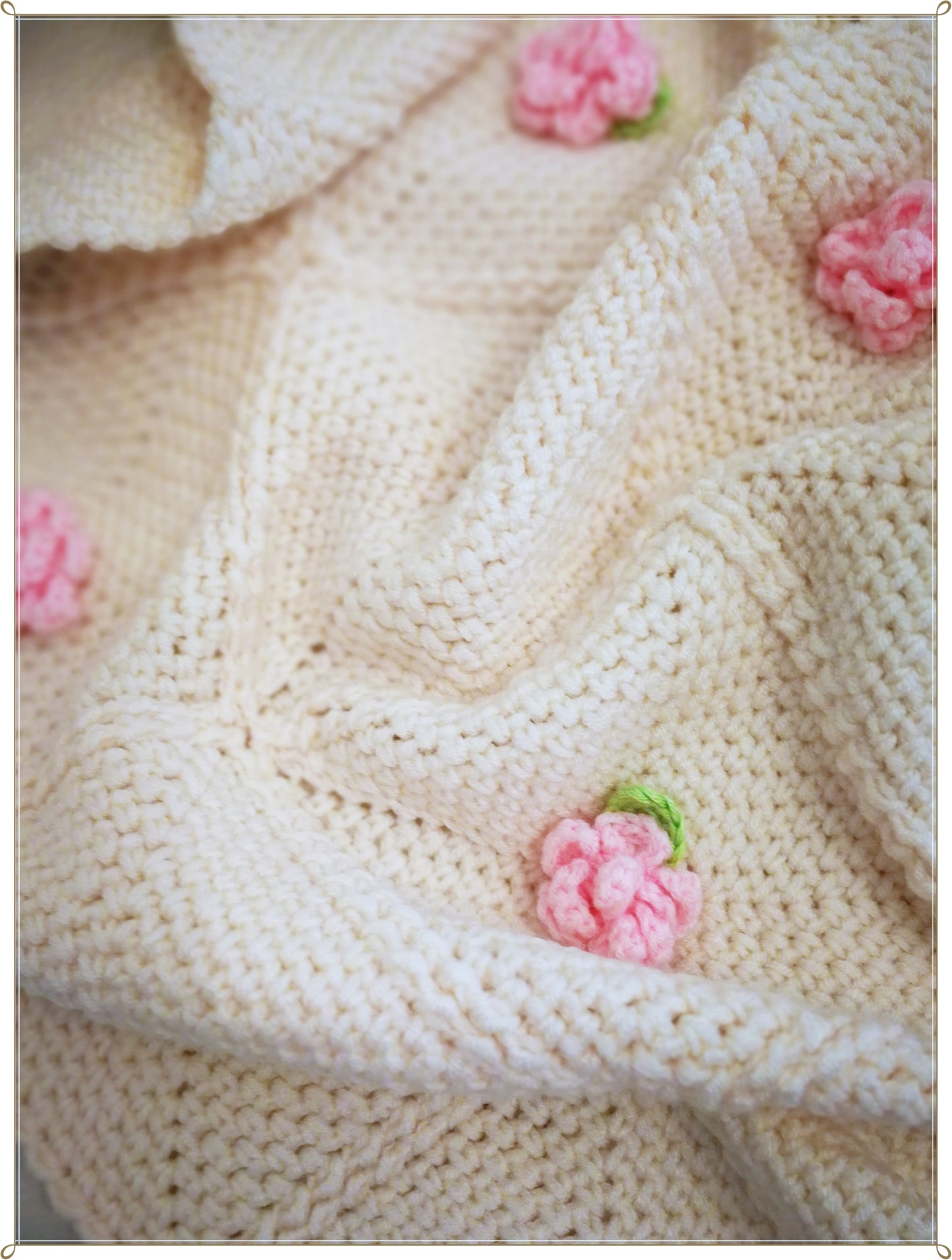 Crochet Baby Girl Blanket With Roses