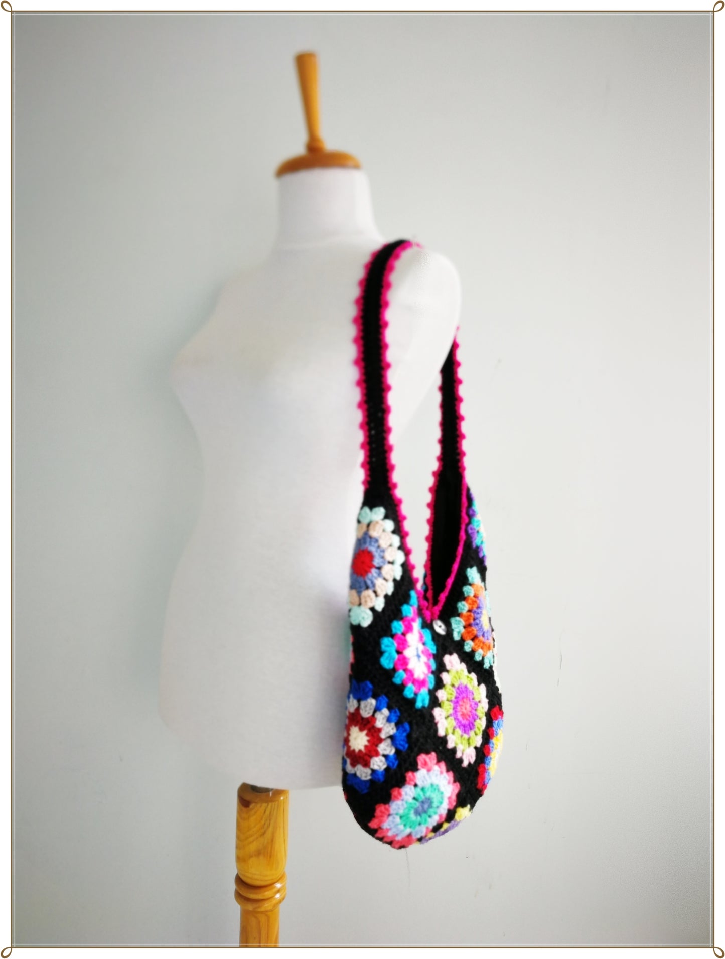 Crochet Granny Square Hobo Bag