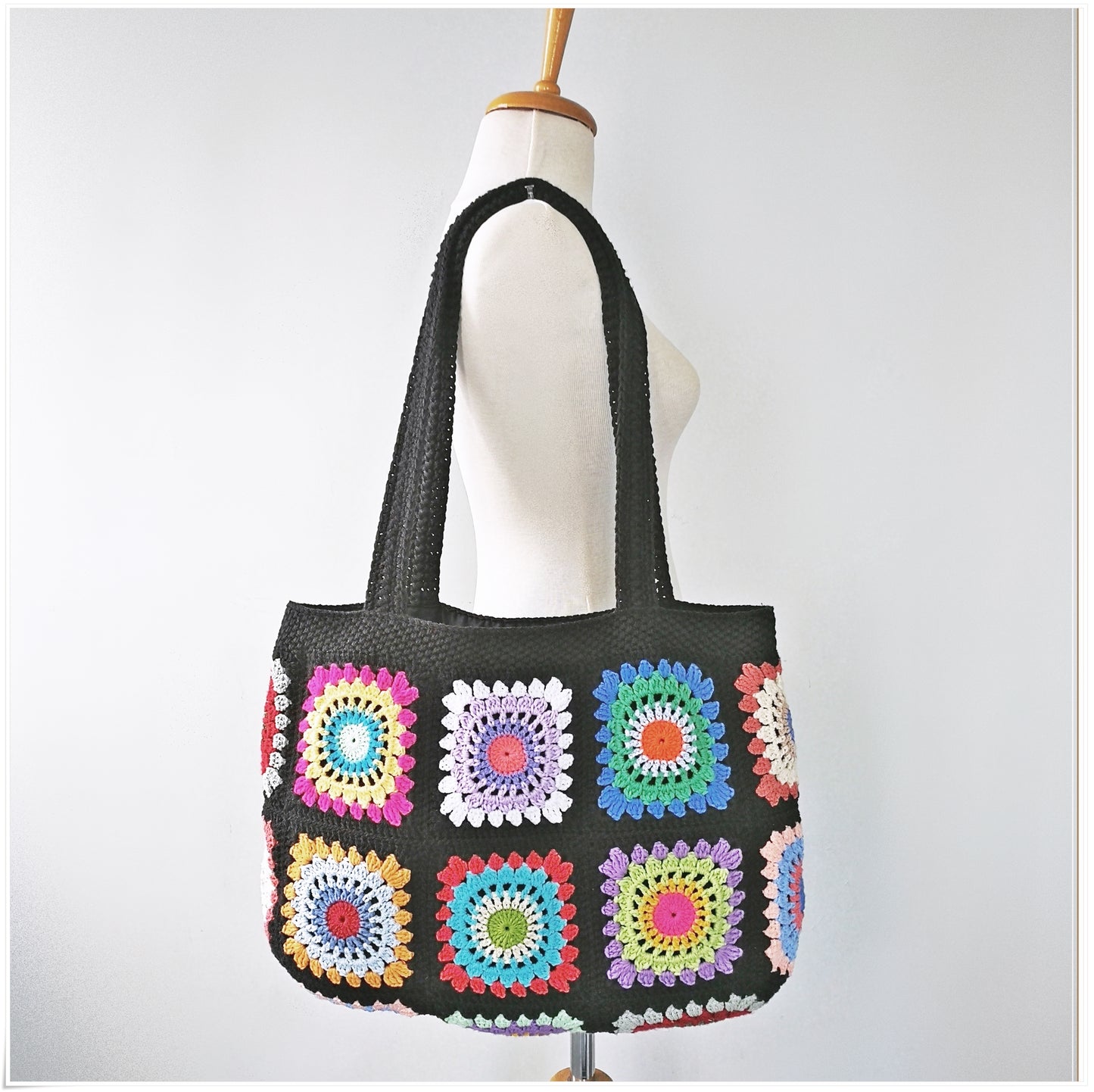 Crochet Granny Square Large Tote Bag