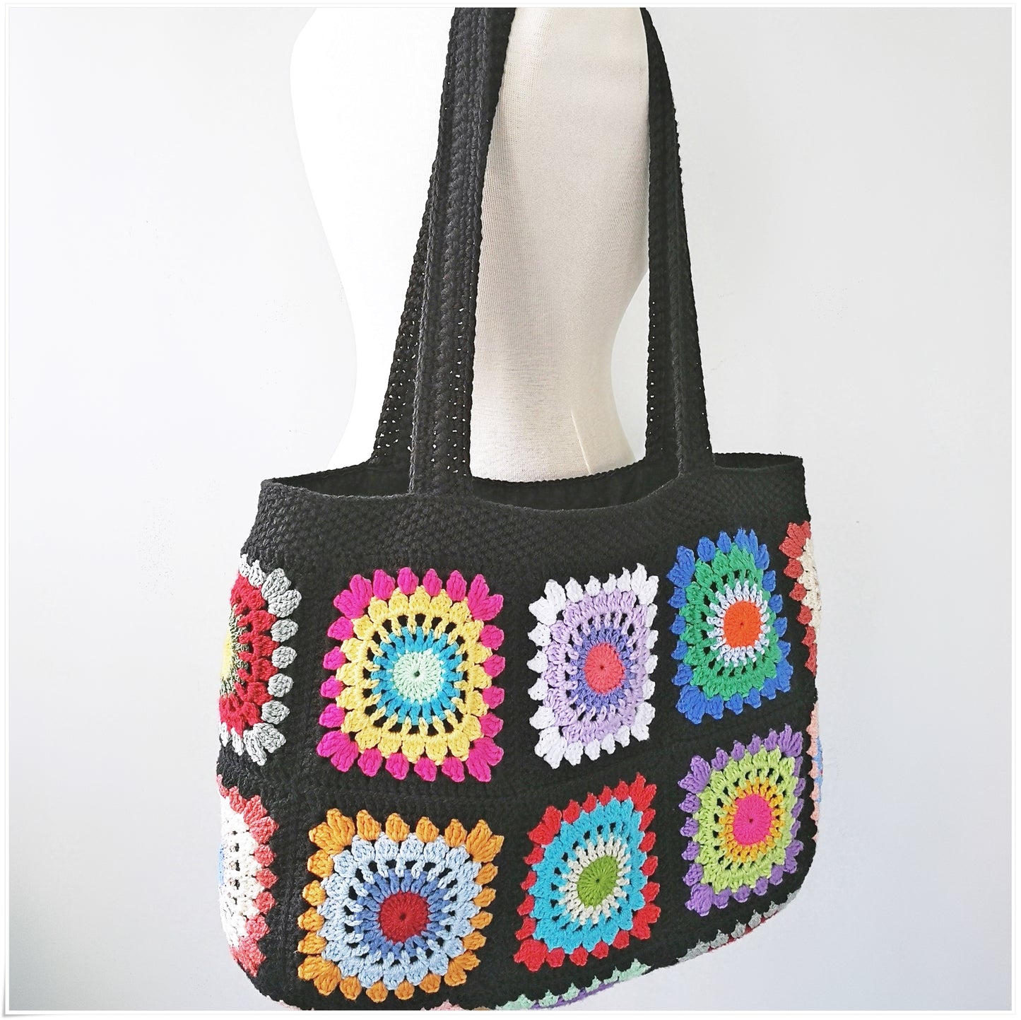 Crochet Granny Square Large Tote Bag