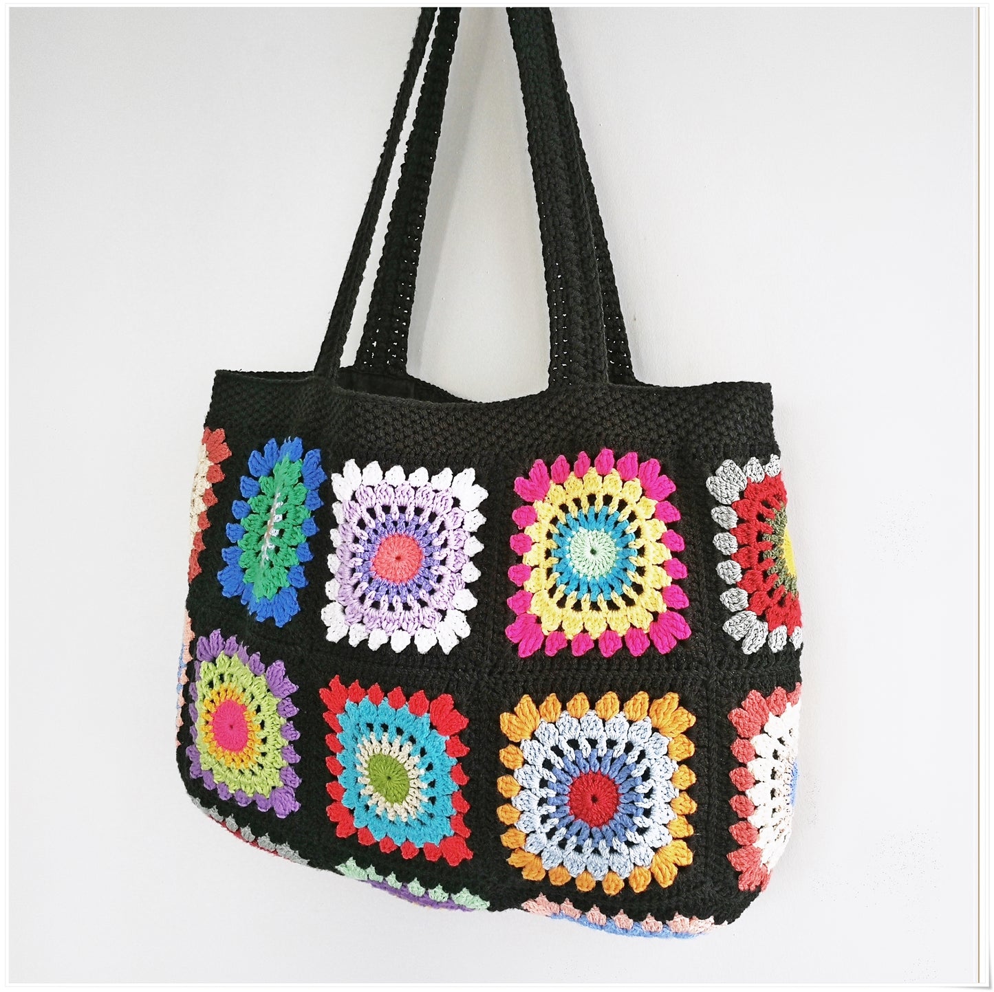 Crochet Granny Square Large Tote Bag