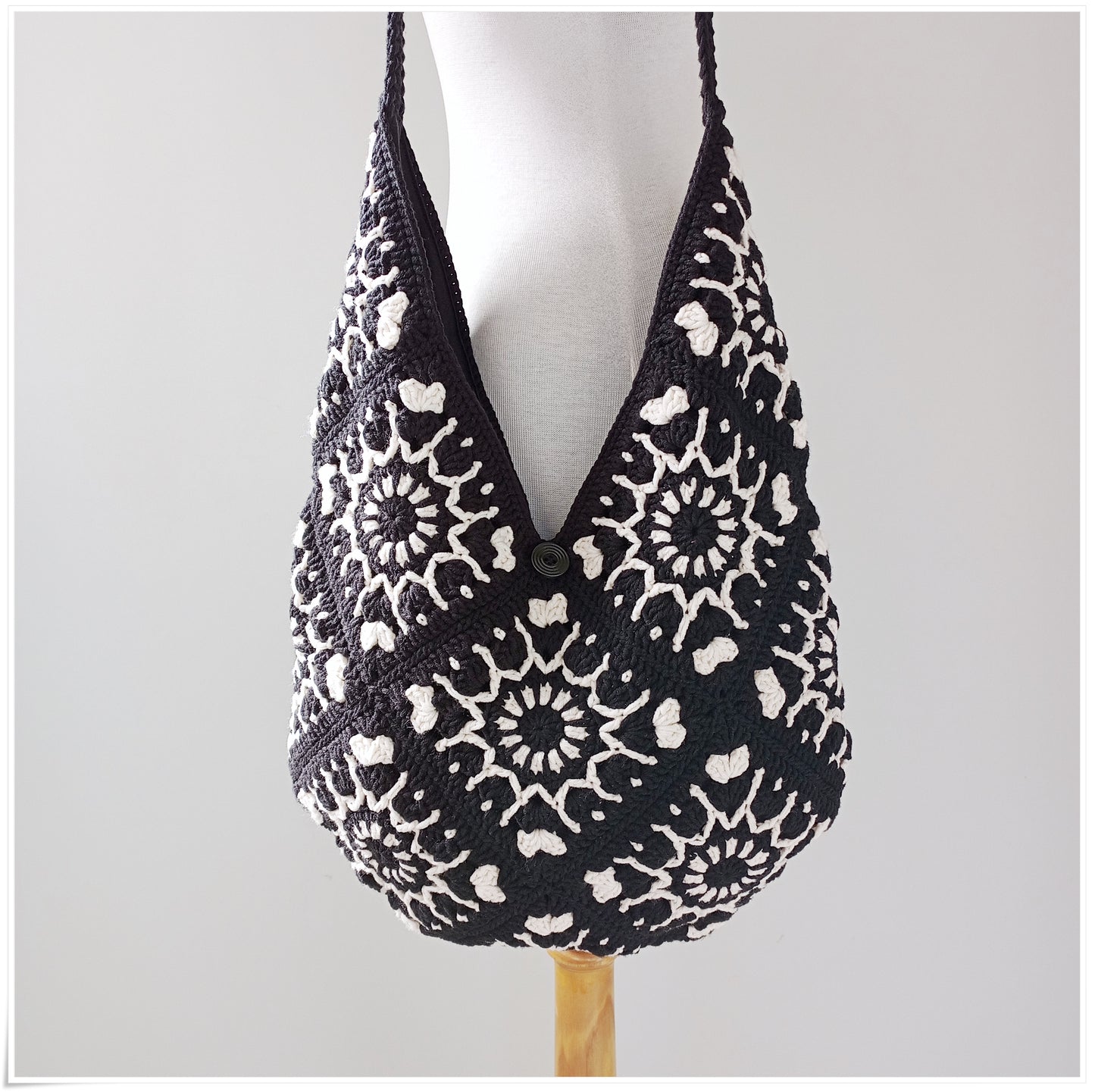 Crochet Granny Square Hobo Bag