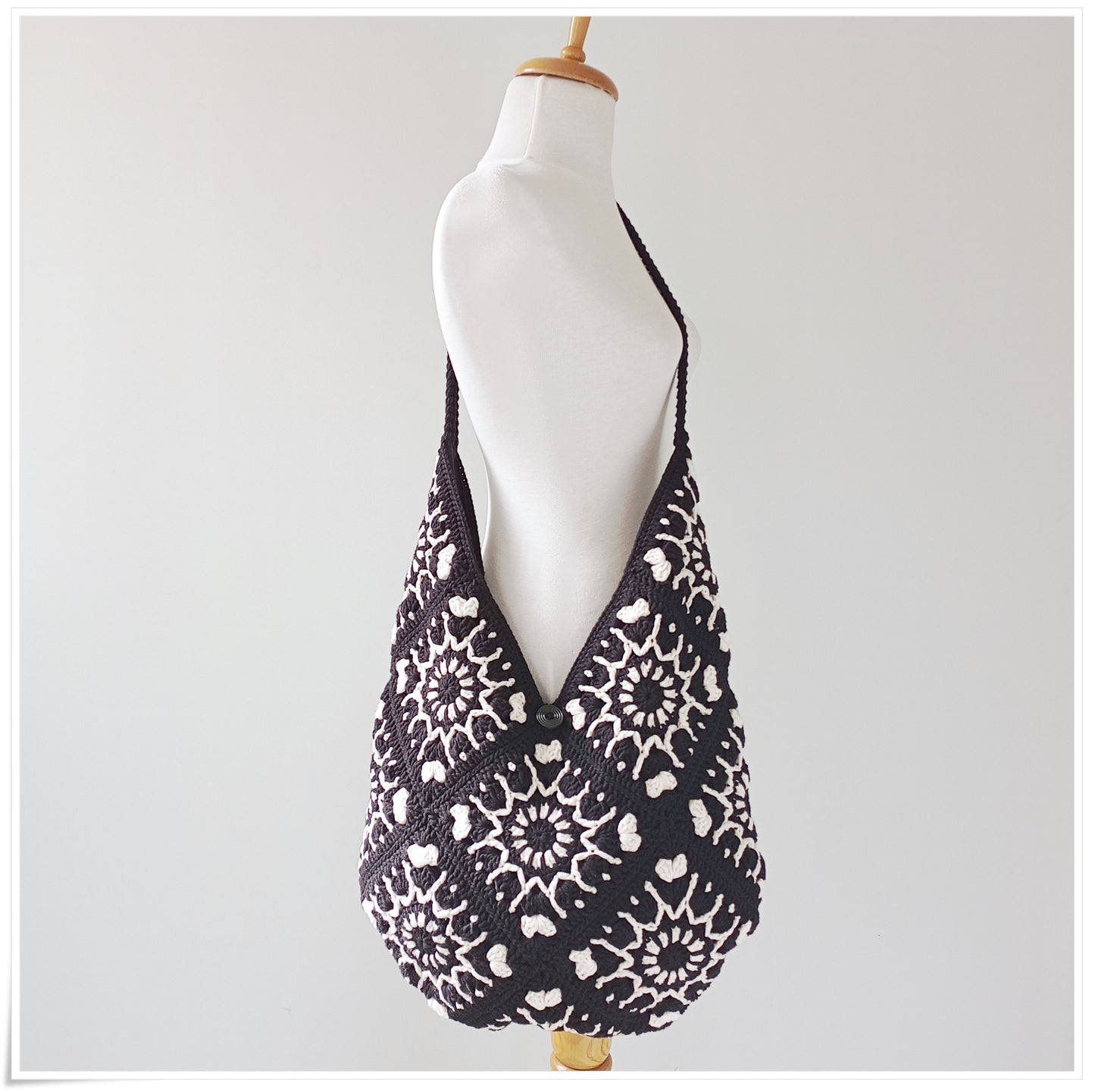 Crochet Granny Square Hobo Bag