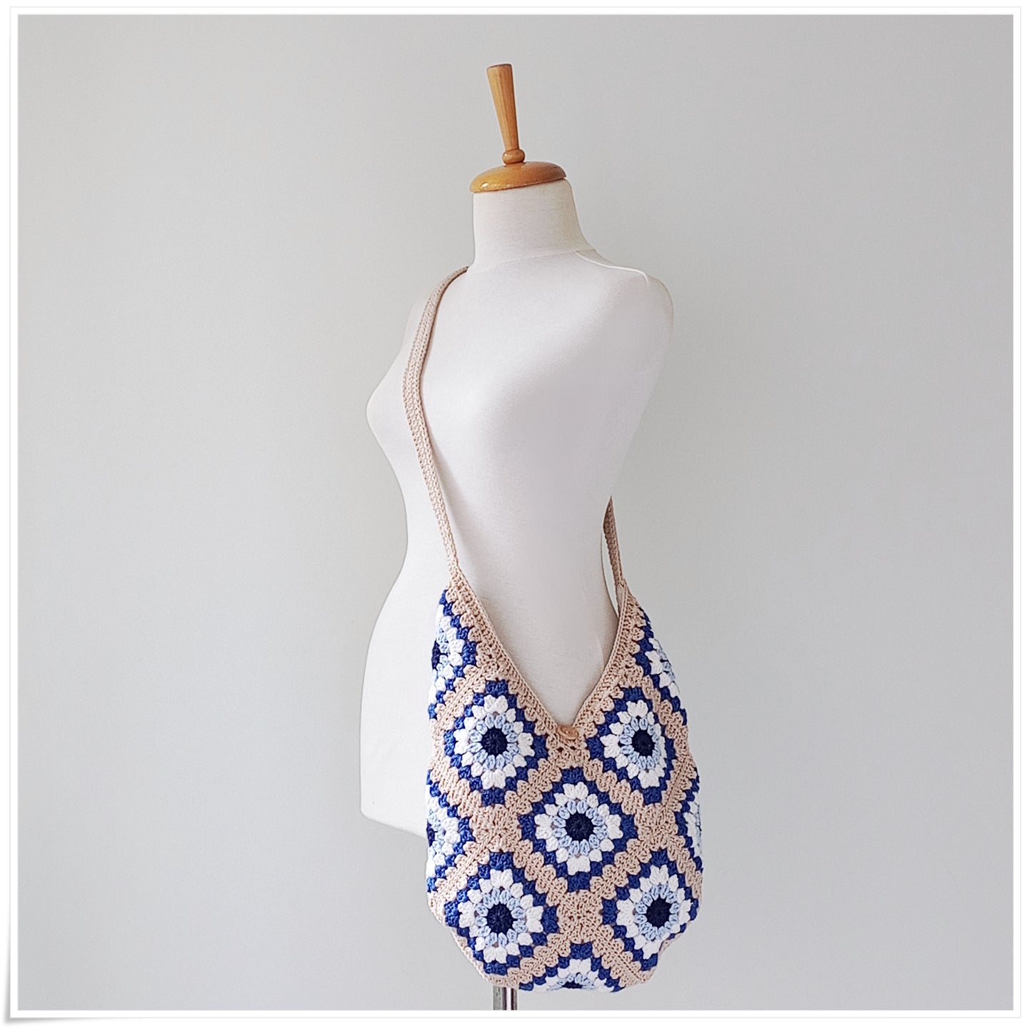 Crochet Cross Body Hobo Evil Eye Tote Bag