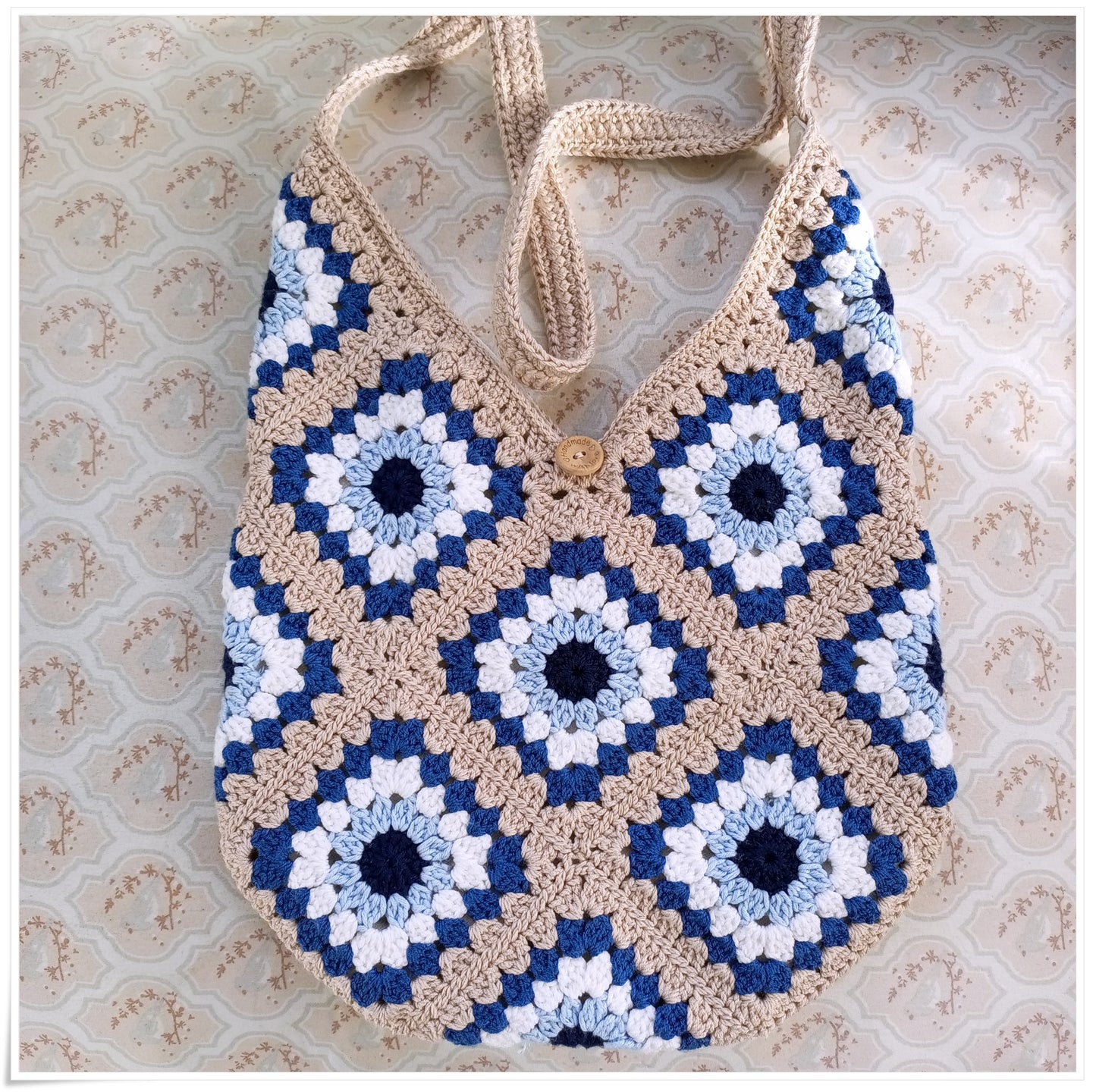 Crochet Cross Body Hobo Evil Eye Tote Bag