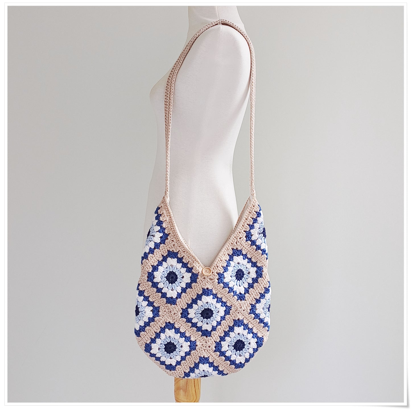 Crochet Cross Body Hobo Evil Eye Tote Bag