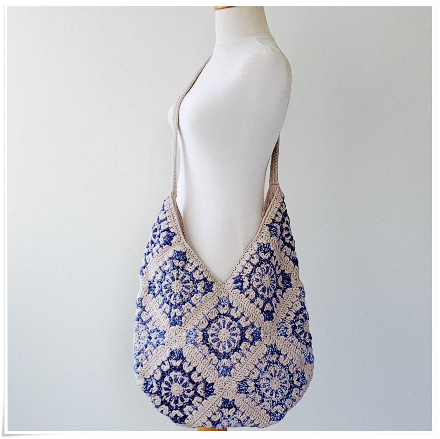 Crochet Granny Square Hobo Bag