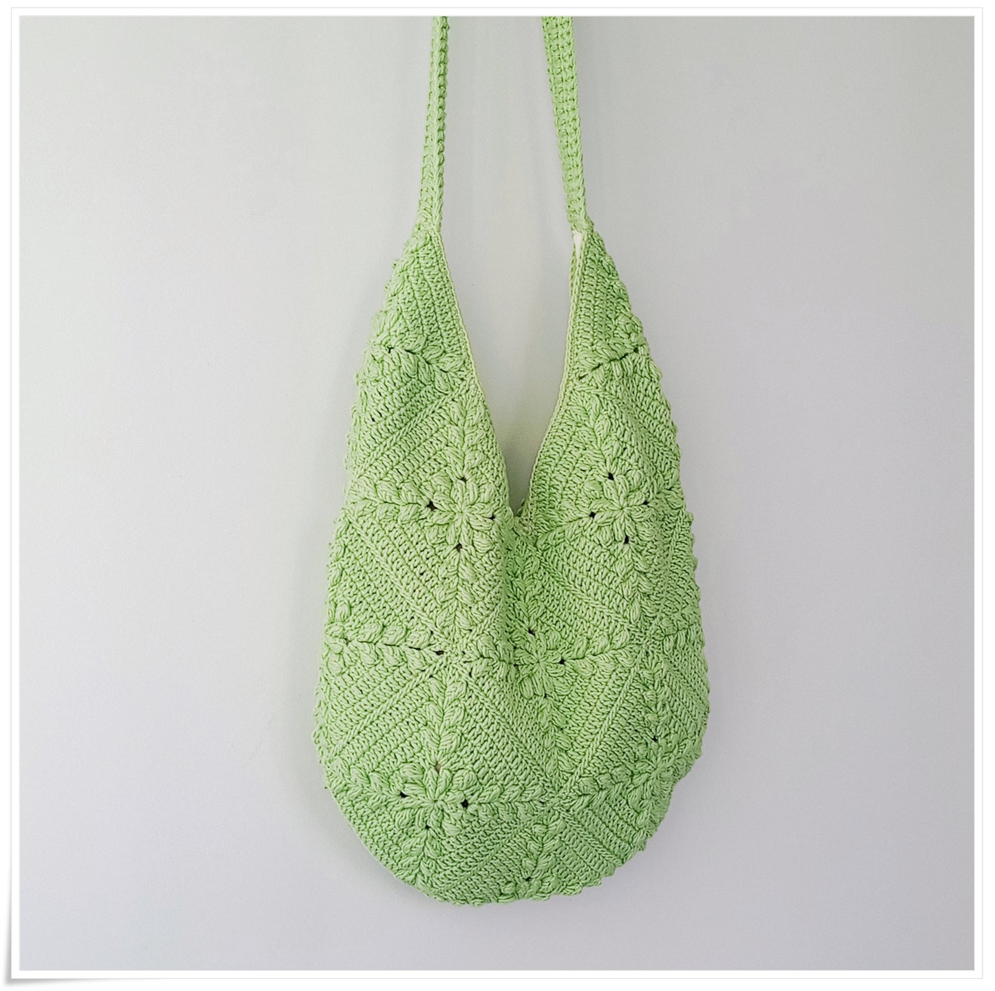 Crochet Granny Square Green Crossbody Bag