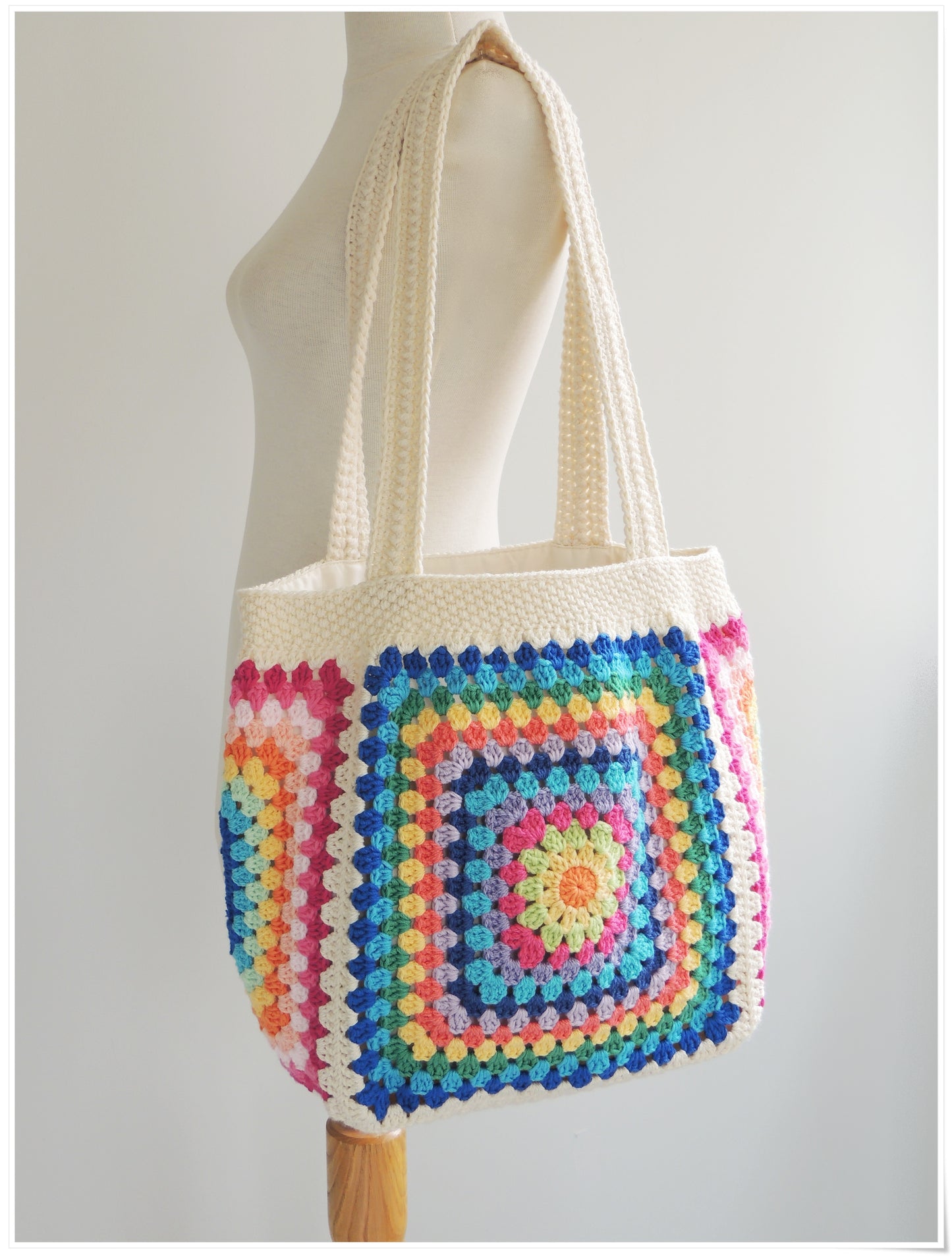 Crochet Granny Square Tote Bag