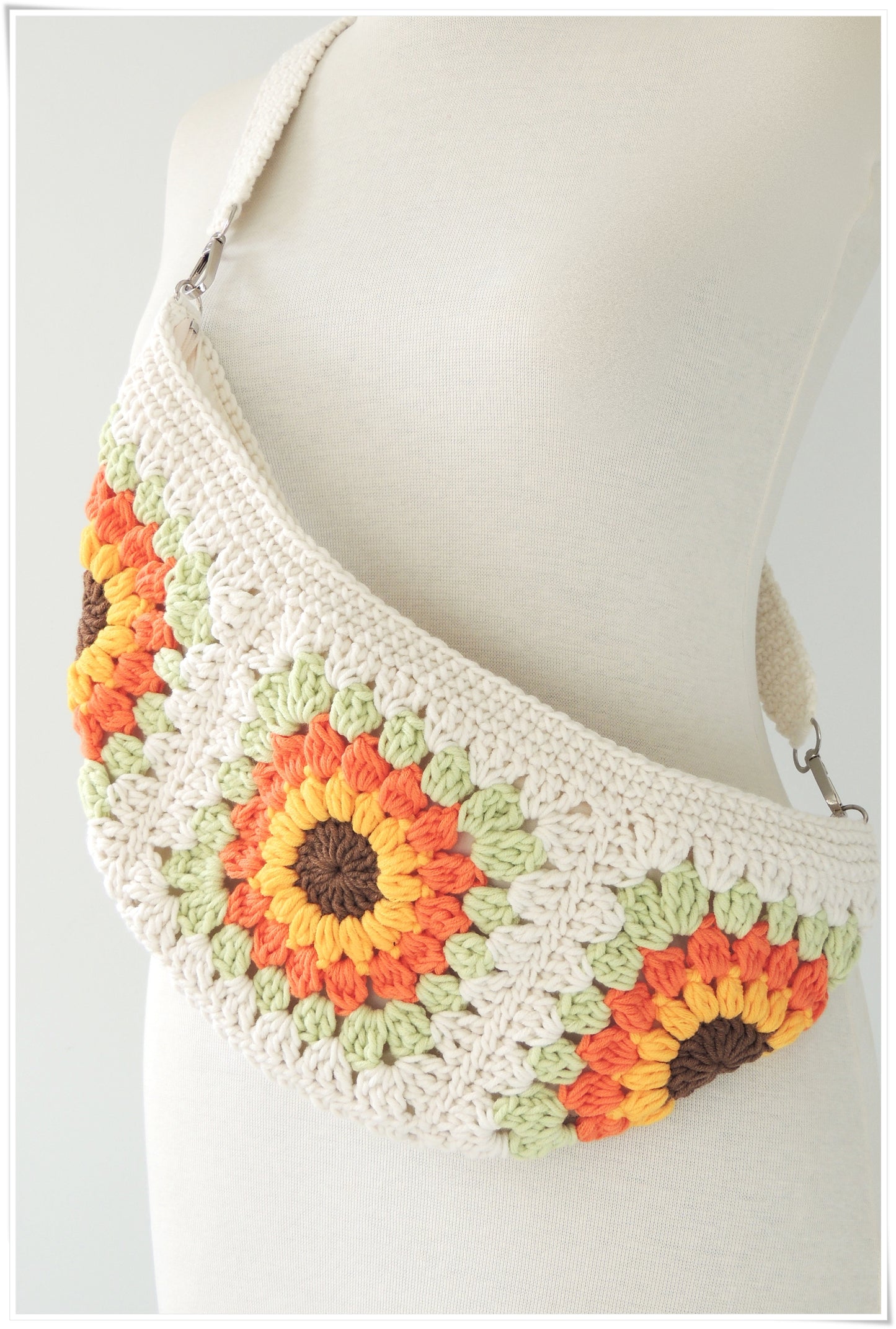 Sunflower Crochet Crossbody Bag, Sling FannyPack