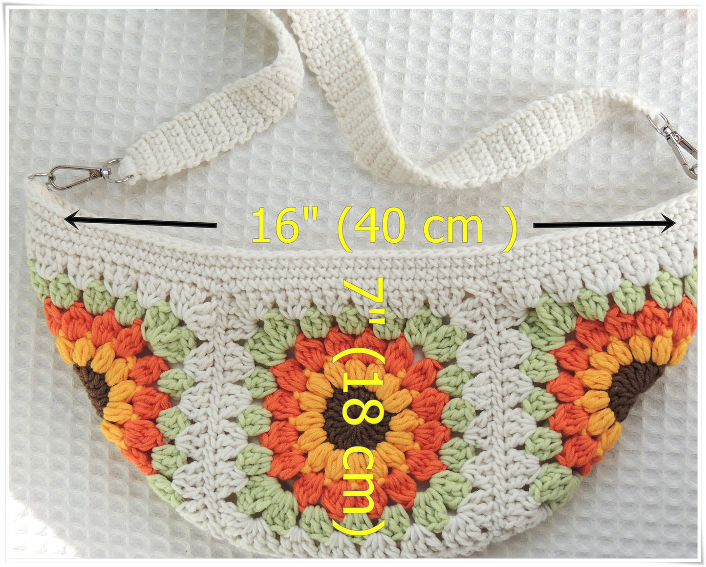 Sunflower Crochet Crossbody Bag, Sling FannyPack