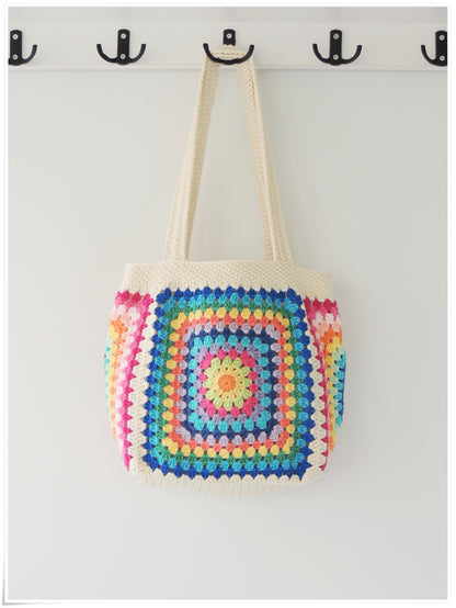 Crochet Granny Square Tote Bag