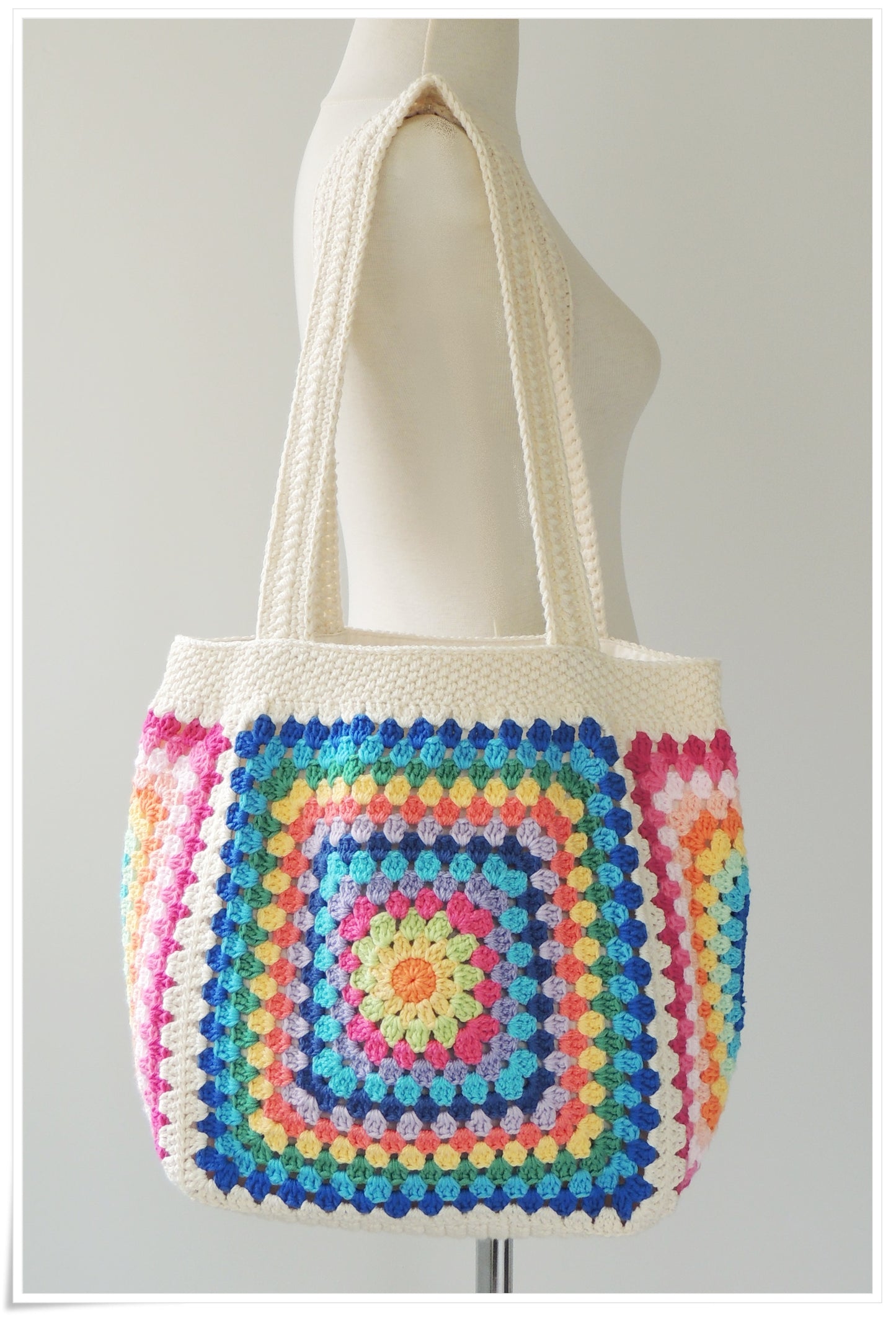 Crochet Granny Square Tote Bag