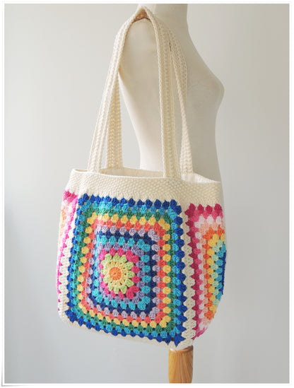 Crochet Granny Square Tote Bag