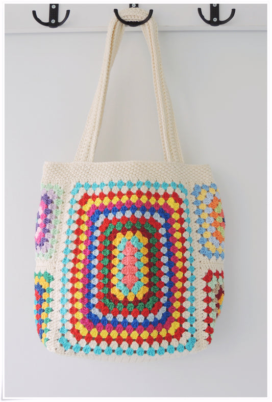 Crochet Granny Square Tote Bag