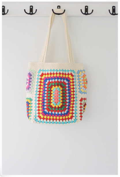Crochet Granny Square Tote Bag