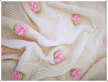 Crochet Baby Girl Blanket With Roses