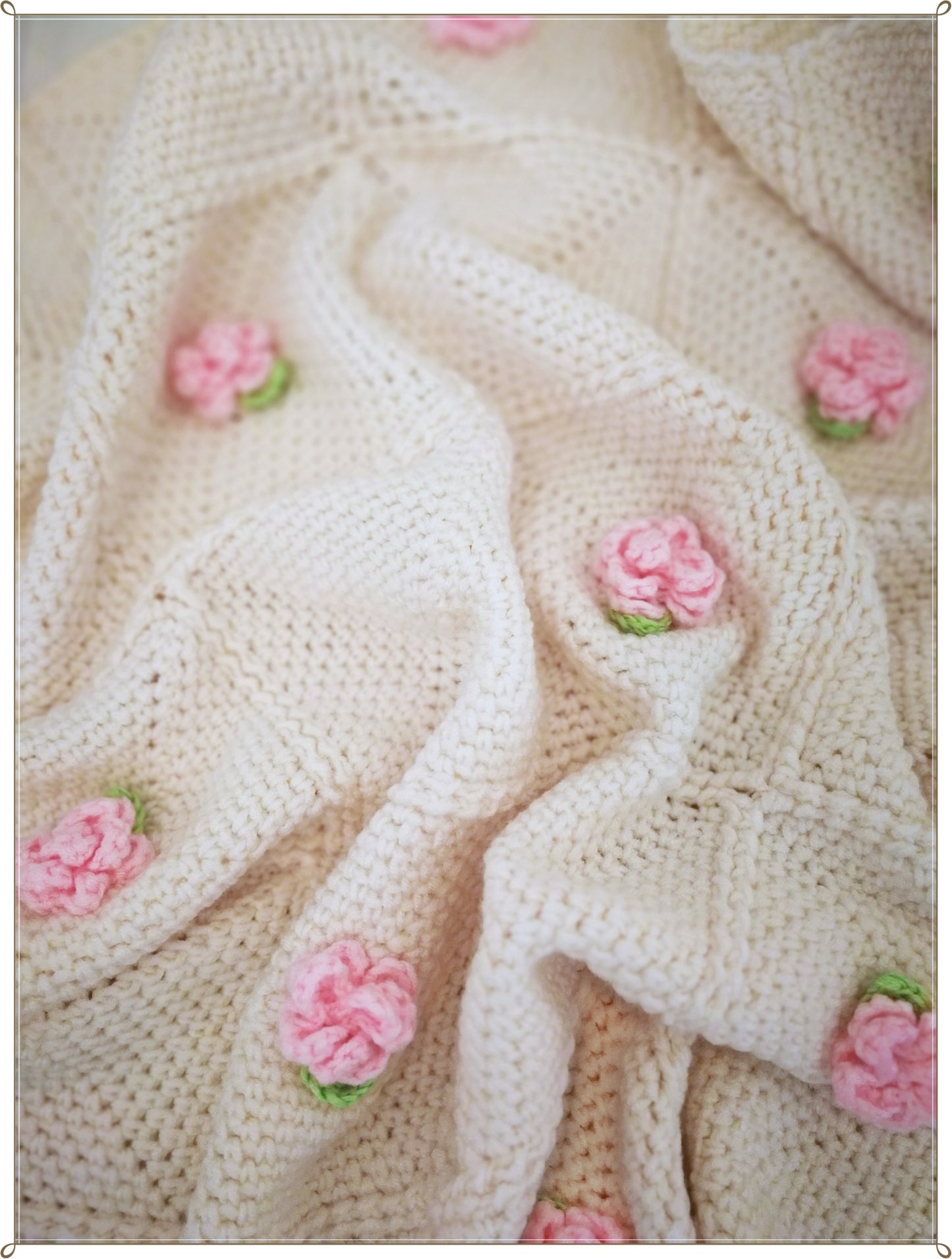 Crochet Baby Girl Blanket With Roses