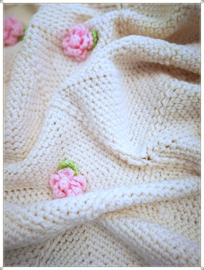 Crochet Baby Girl Blanket With Roses