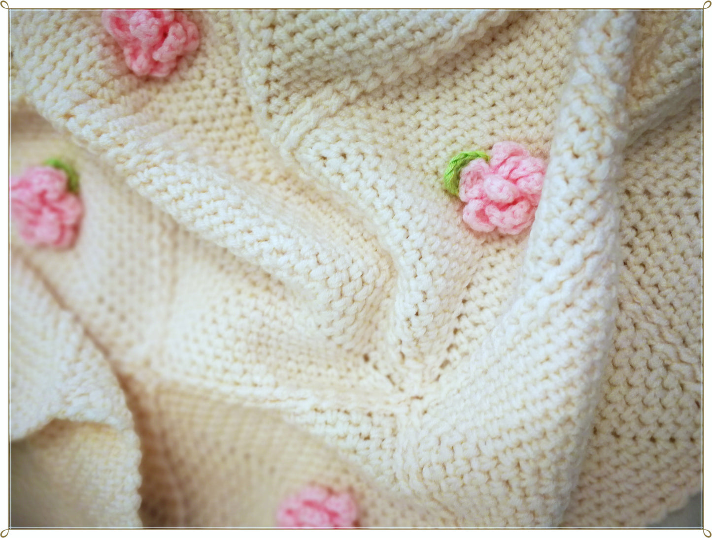Crochet Baby Girl Blanket With Roses