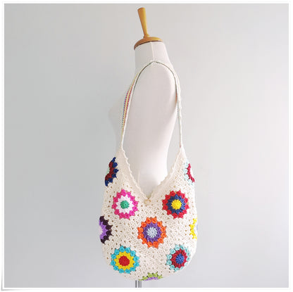 Crochet Granny Square Hobo Bag