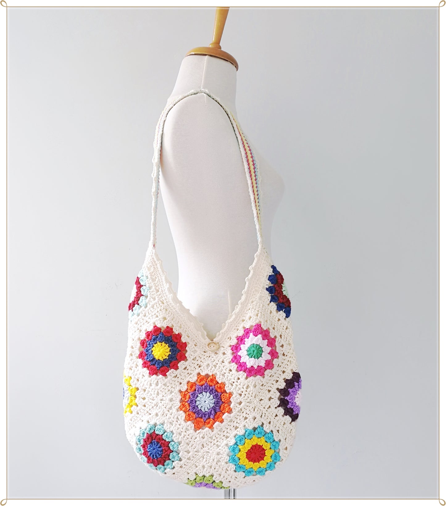 Crochet Granny Square Hobo Bag