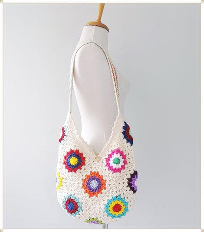 Crochet Granny Square Hobo Bag