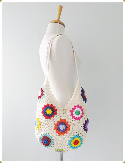 Crochet Granny Square Hobo Bag