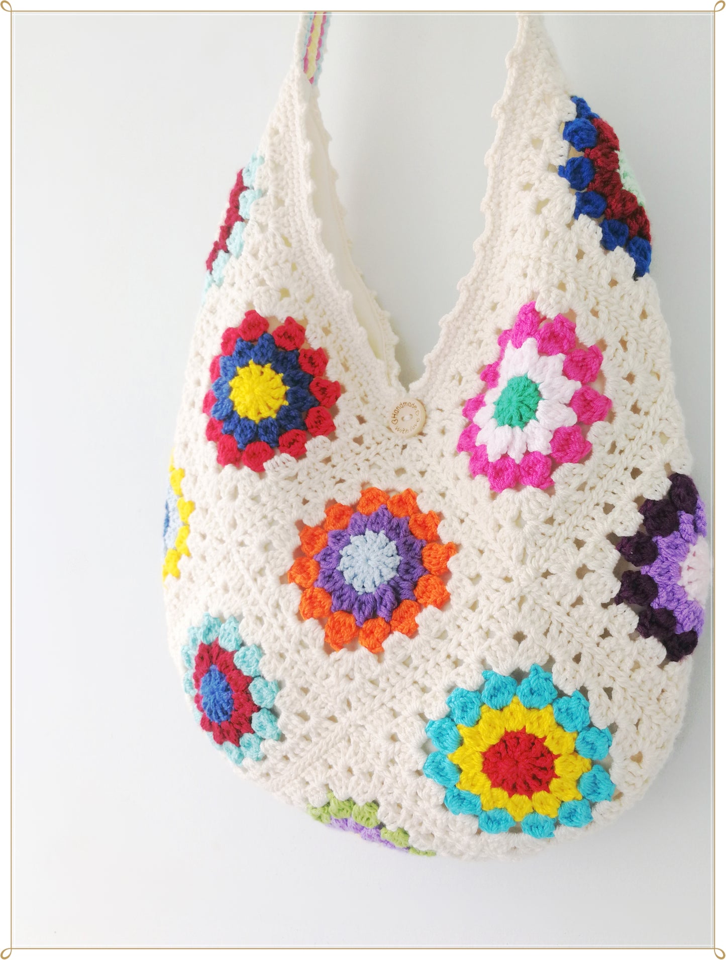 Crochet Granny Square Hobo Bag
