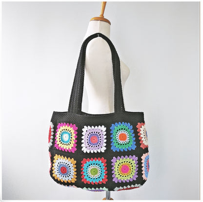 Crochet Granny Square Large Tote Bag