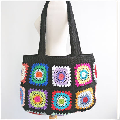 Crochet Granny Square Large Tote Bag