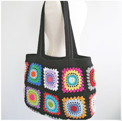 Crochet Granny Square Large Tote Bag