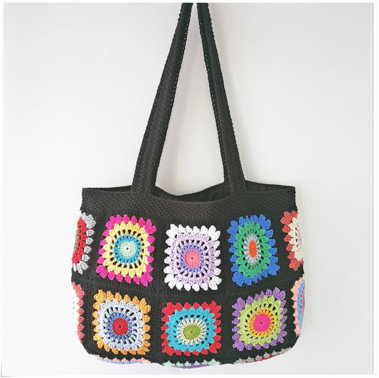 Crochet Granny Square Large Tote Bag
