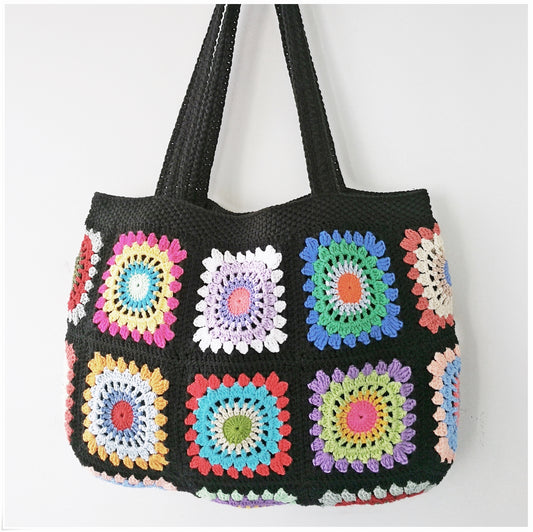 Crochet Granny Square Large Tote Bag