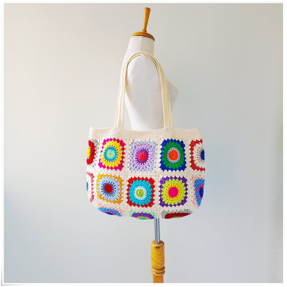 Crochet Granny Square Large Tote Bag