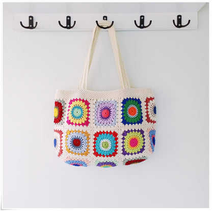 Crochet Granny Square Large Tote Bag