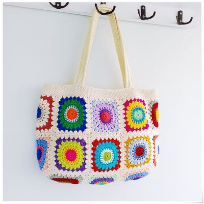 Crochet Granny Square Large Tote Bag