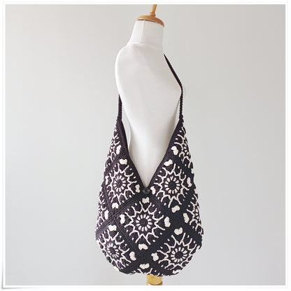 Crochet Granny Square Hobo Bag