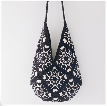 Crochet Granny Square Hobo Bag